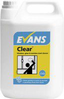 Evans Clear - Window, Glass & Stainless Steel Cleaner 5 Litre